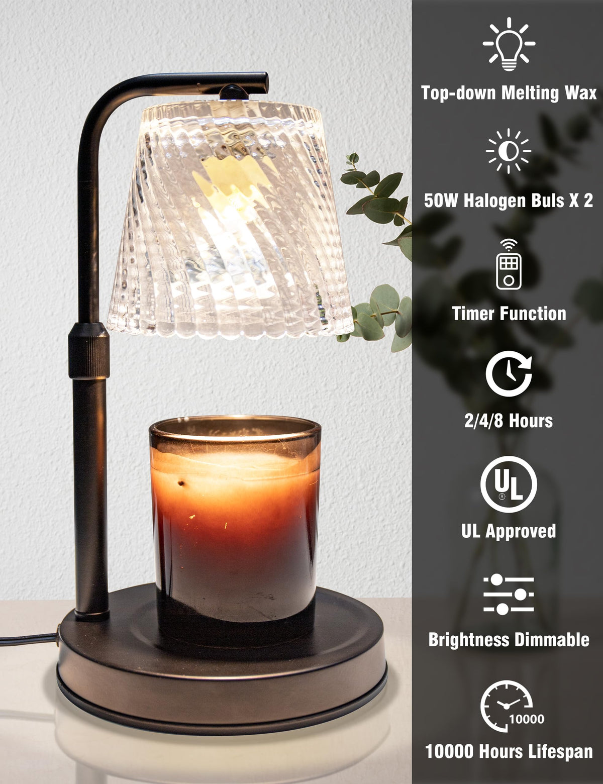 Candle Warmer Lamp with Timer Dimmable C829