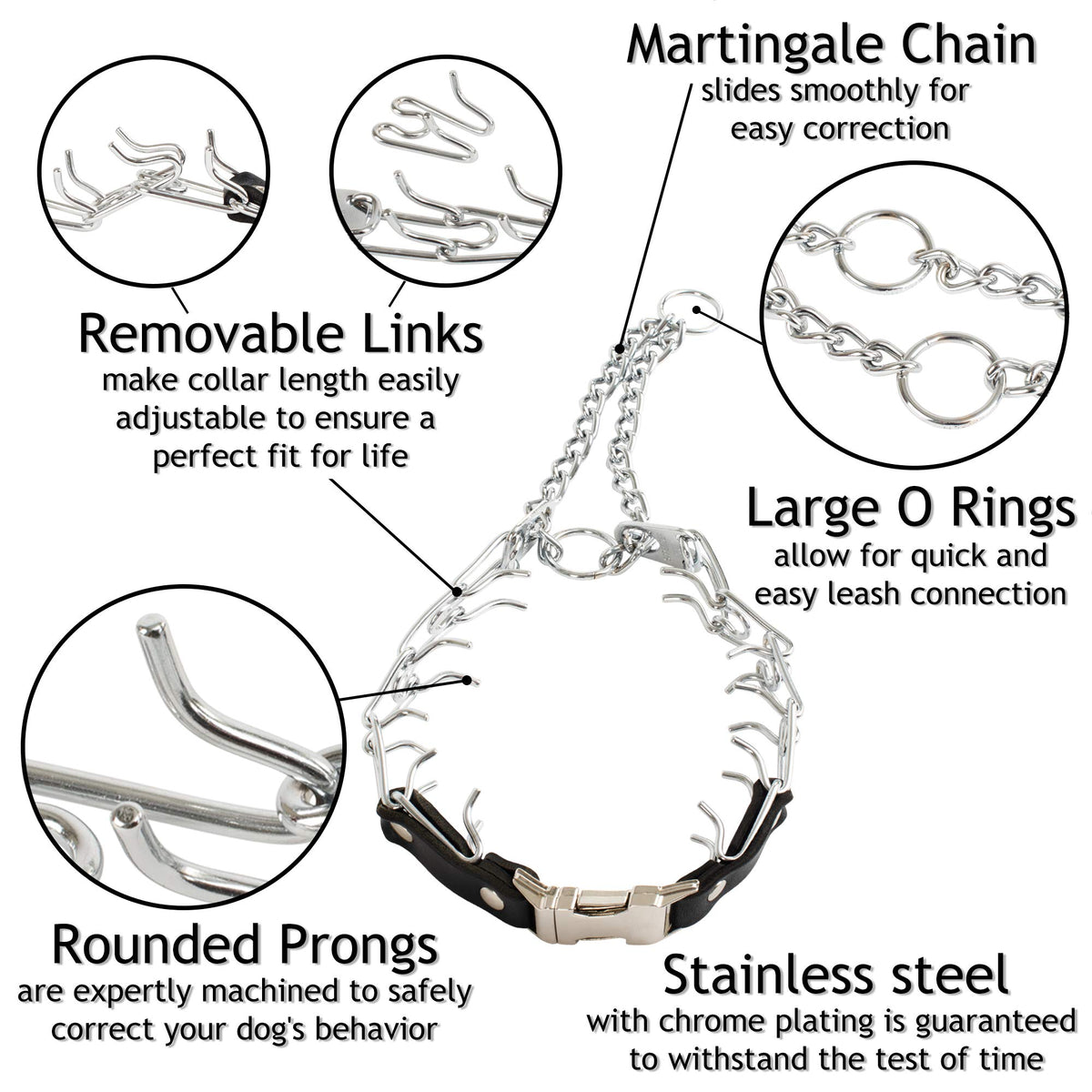 2.25mm Adjustable Prong Dog Collar U817678