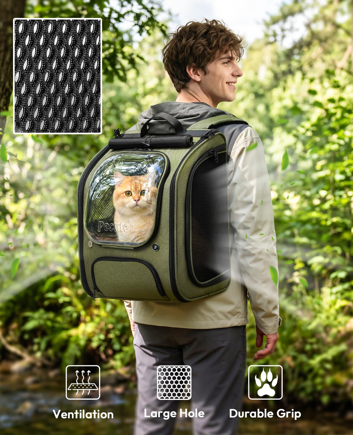 Green Cat Backpack Carrier M11895