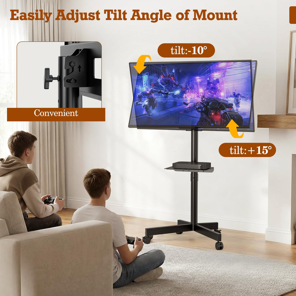 Rolling TV Stand with Wheels for 23-60 Inch Flat Curved TVs H678