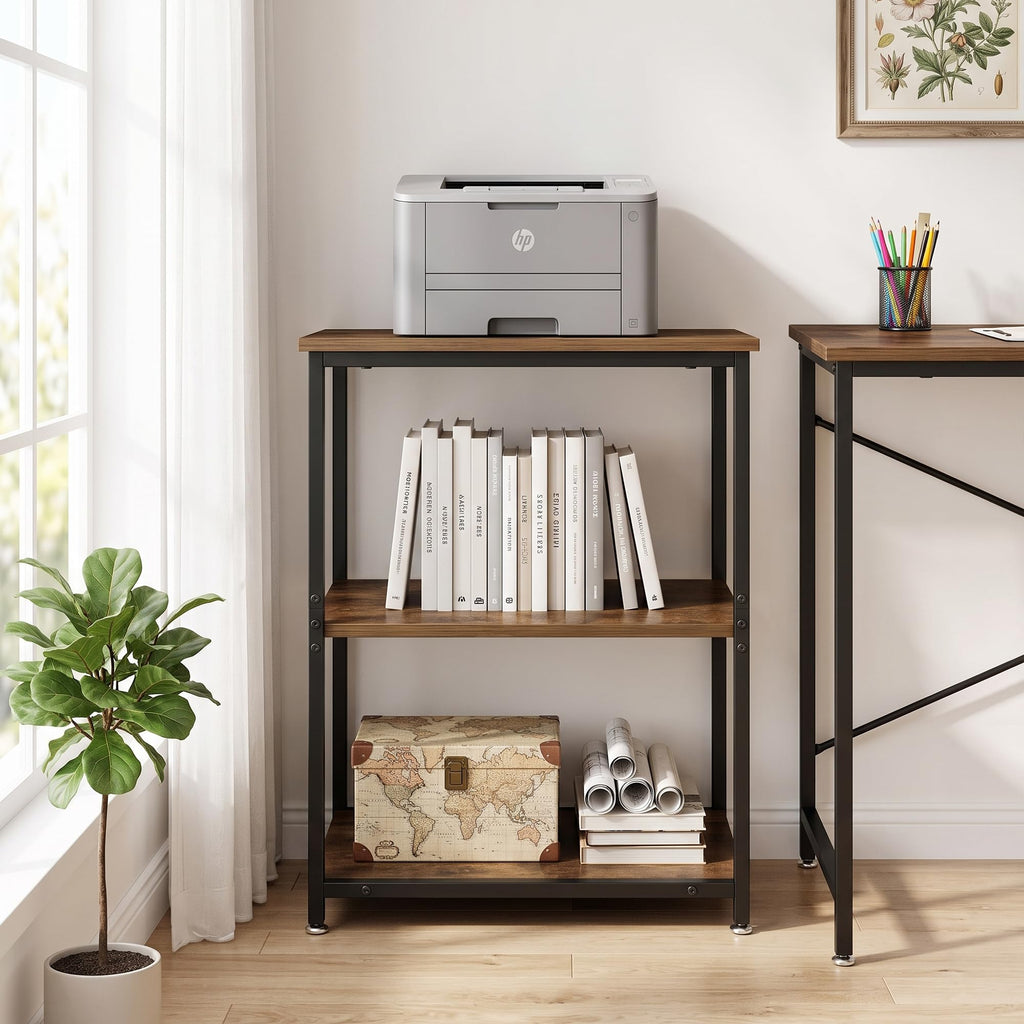 Tall End Side Table with 3-Tier Storage Shelf S660714