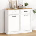 White Wooden Double Tilt Out Trash Cabinet H30013