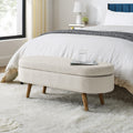 Oval Storage Bench with Rubber Wood Legs G882489