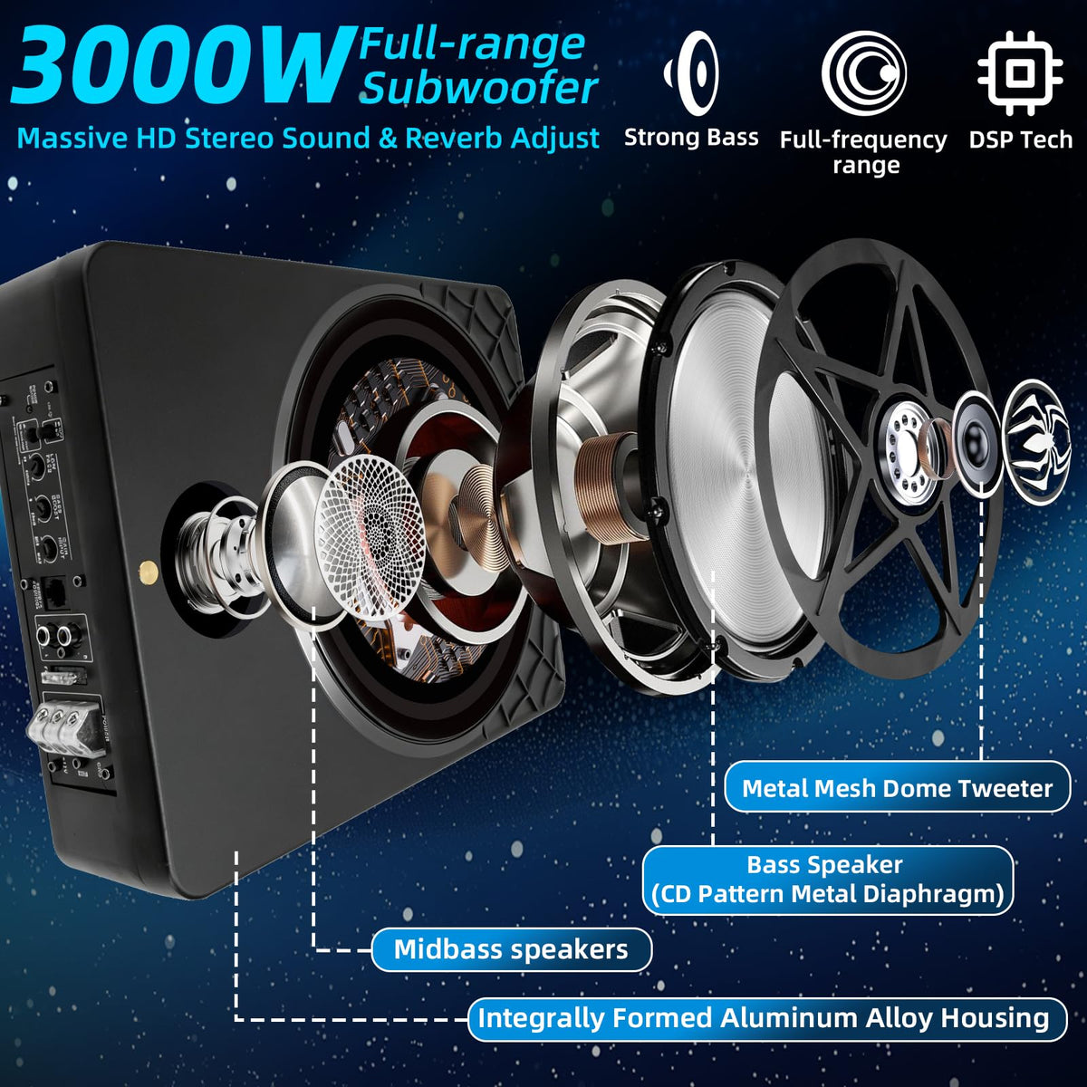 10" Powered Under Seat Subwoofer with Amp Z83796