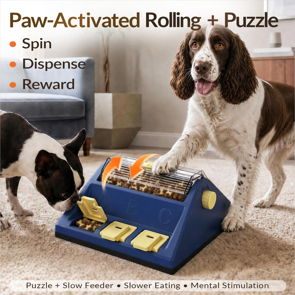 2-Level Dog Puzzle Toy Rotating Treat Dispenser V143960