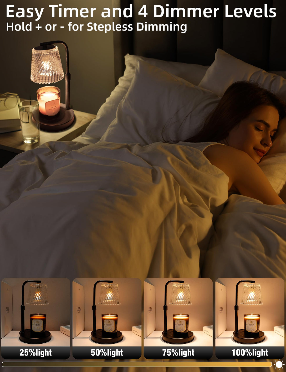 Candle Warmer Lamp with Timer Dimmable C829