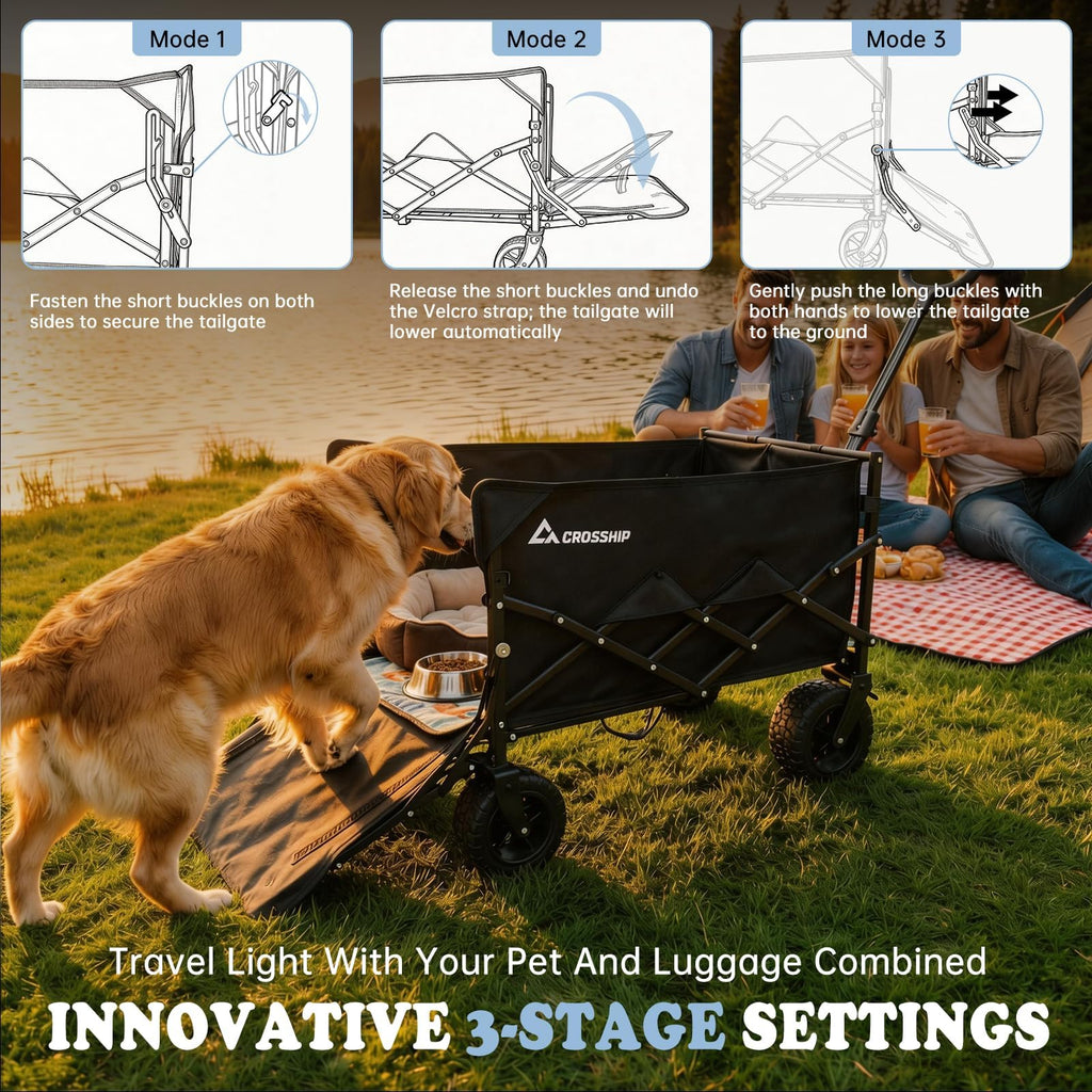 Folding Pet Wagon with Pet Pad Z591