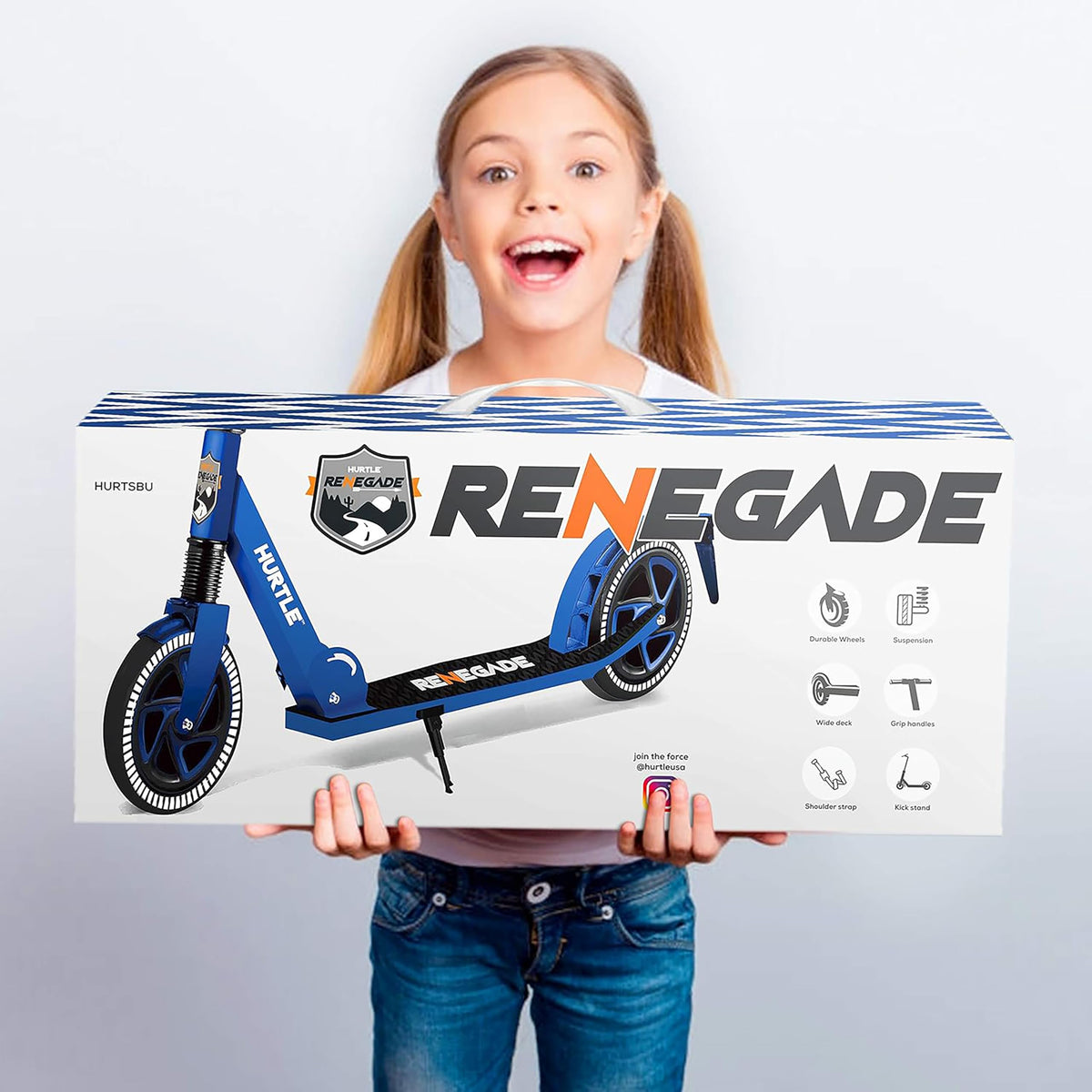 2-Wheel Folding Kick Scooter with Adjustable T-Bar Handlebar R422026