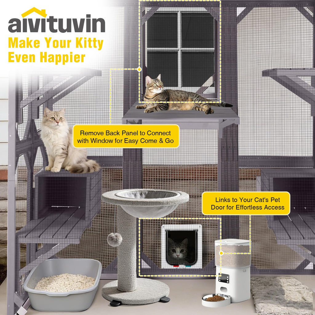 Extra Large 5-Level Outdoor Cat Enclosure with Cover S160
