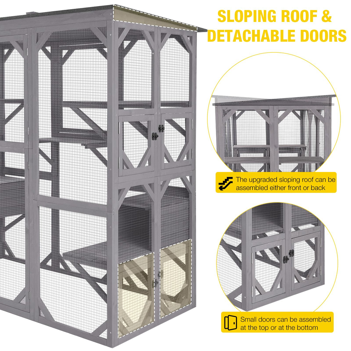 Extra Large 5-Level Outdoor Cat Enclosure with Cover S160