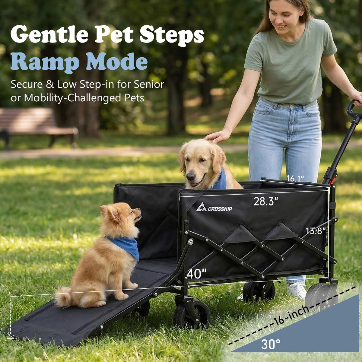 Folding Pet Wagon with Pet Pad Z591