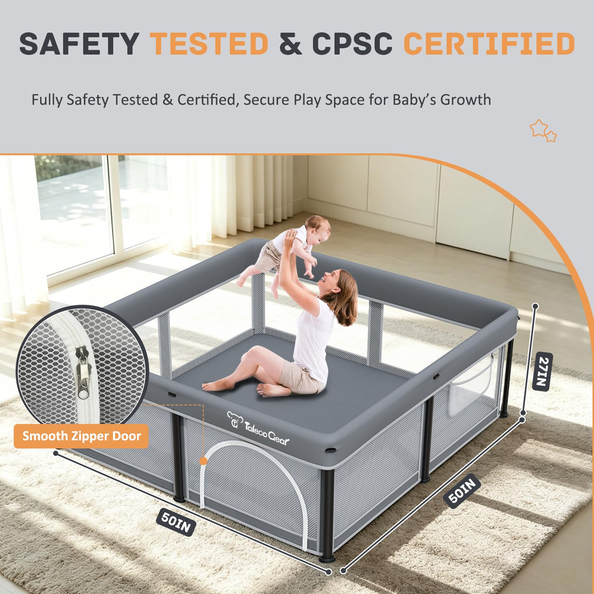 Foldable Baby Playpen with Mat and Ocean Balls B4987