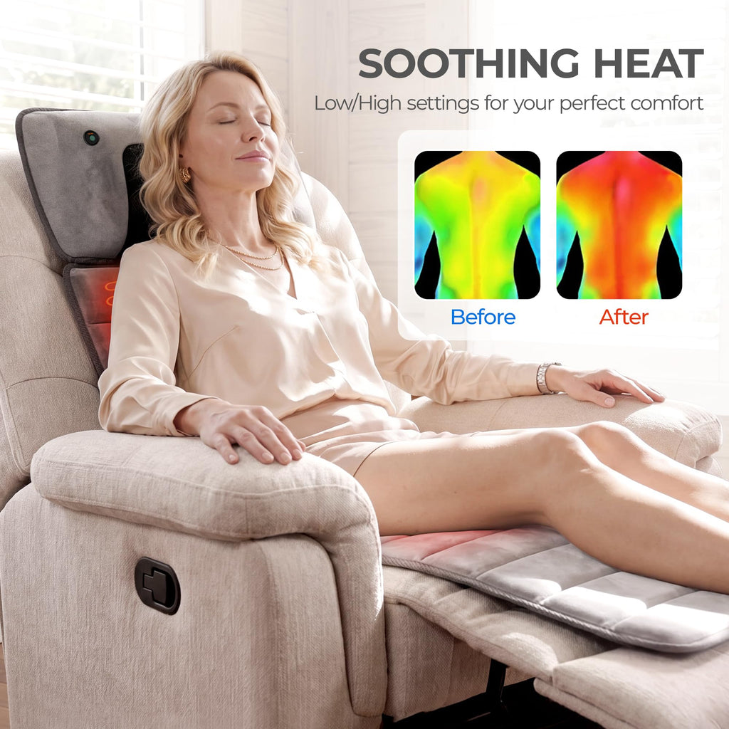 Grey Foldable Heated Full Body Massage Mat with 3D Neck Massager G55503