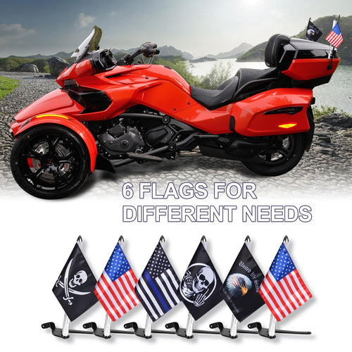 2 Pack Stainless Steel Flag Pole Mount Kit with 6pcs Flags A305088