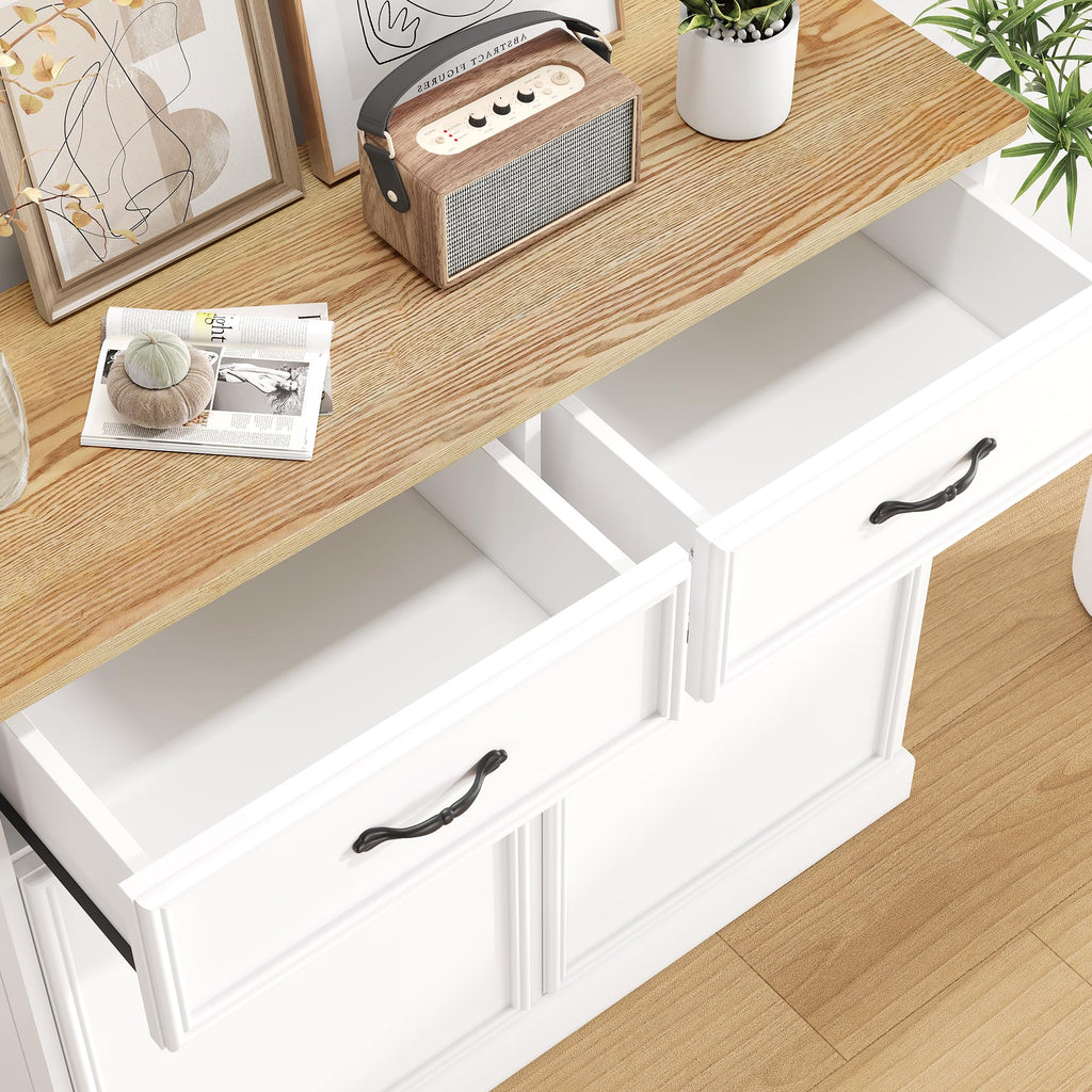 White Wooden Double Tilt Out Trash Cabinet H30013