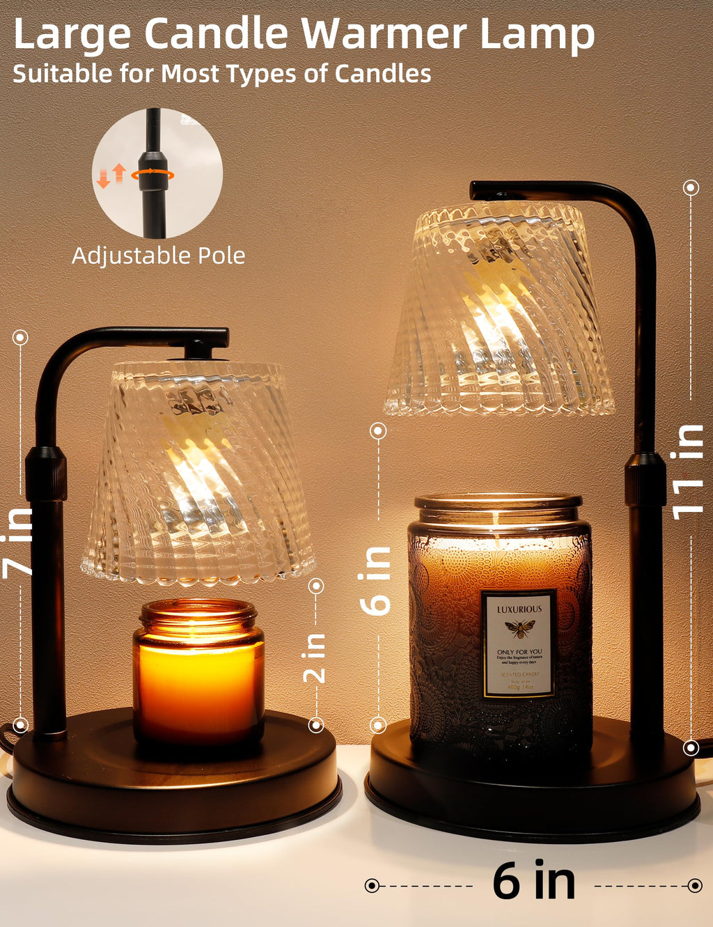 Candle Warmer Lamp with Timer Dimmable C829