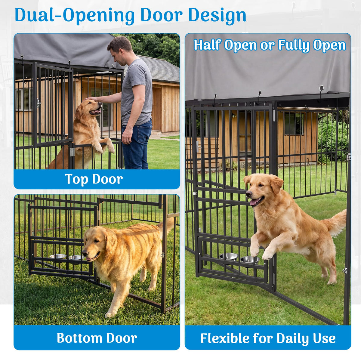 10×10FT Outdoor Dog Kennel with Roof W243