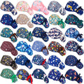 30 Pcs Scrub Caps with Buttons and Ribbon O814