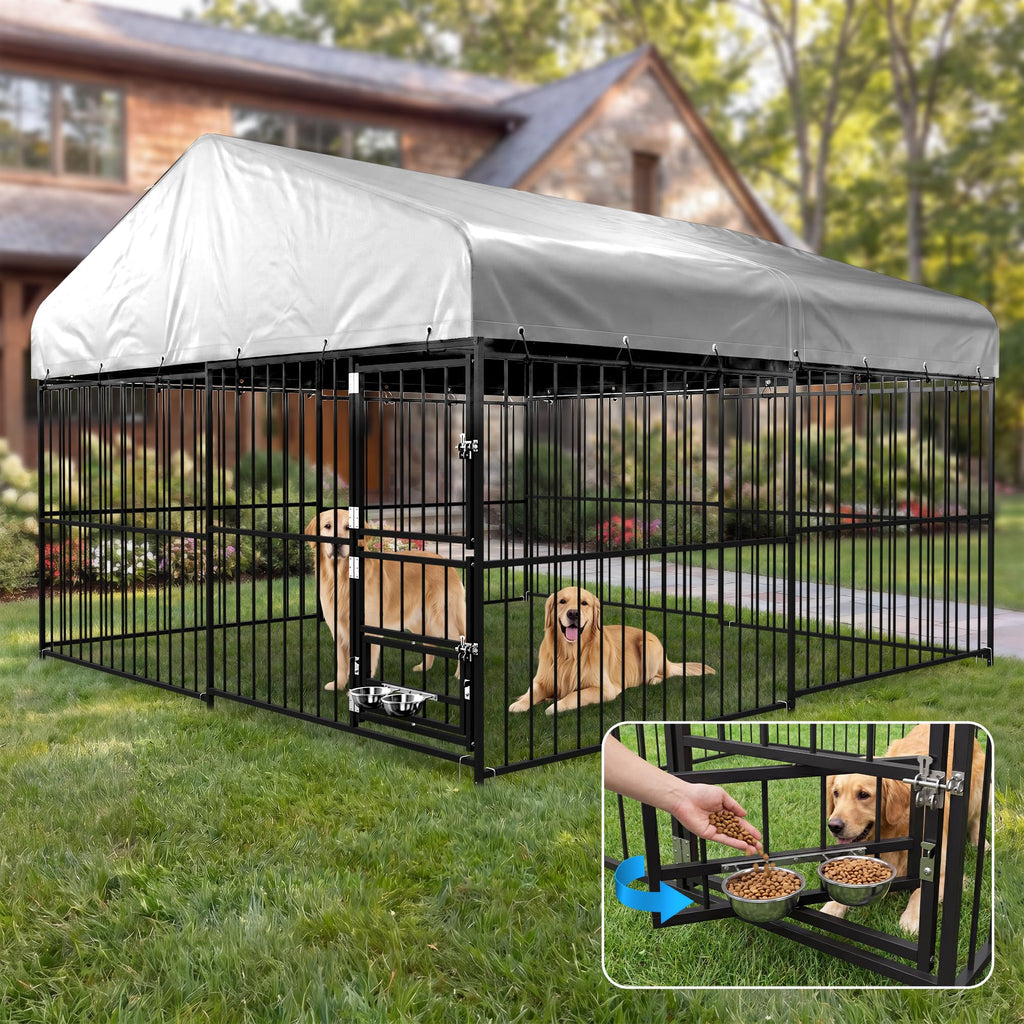 10×10FT Outdoor Dog Kennel with Roof W243