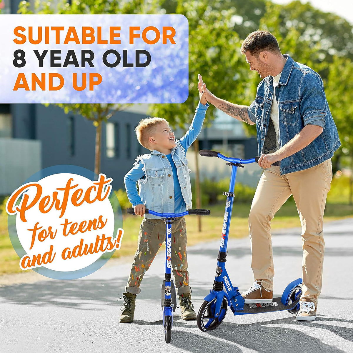 2-Wheel Folding Kick Scooter with Adjustable T-Bar Handlebar R422026