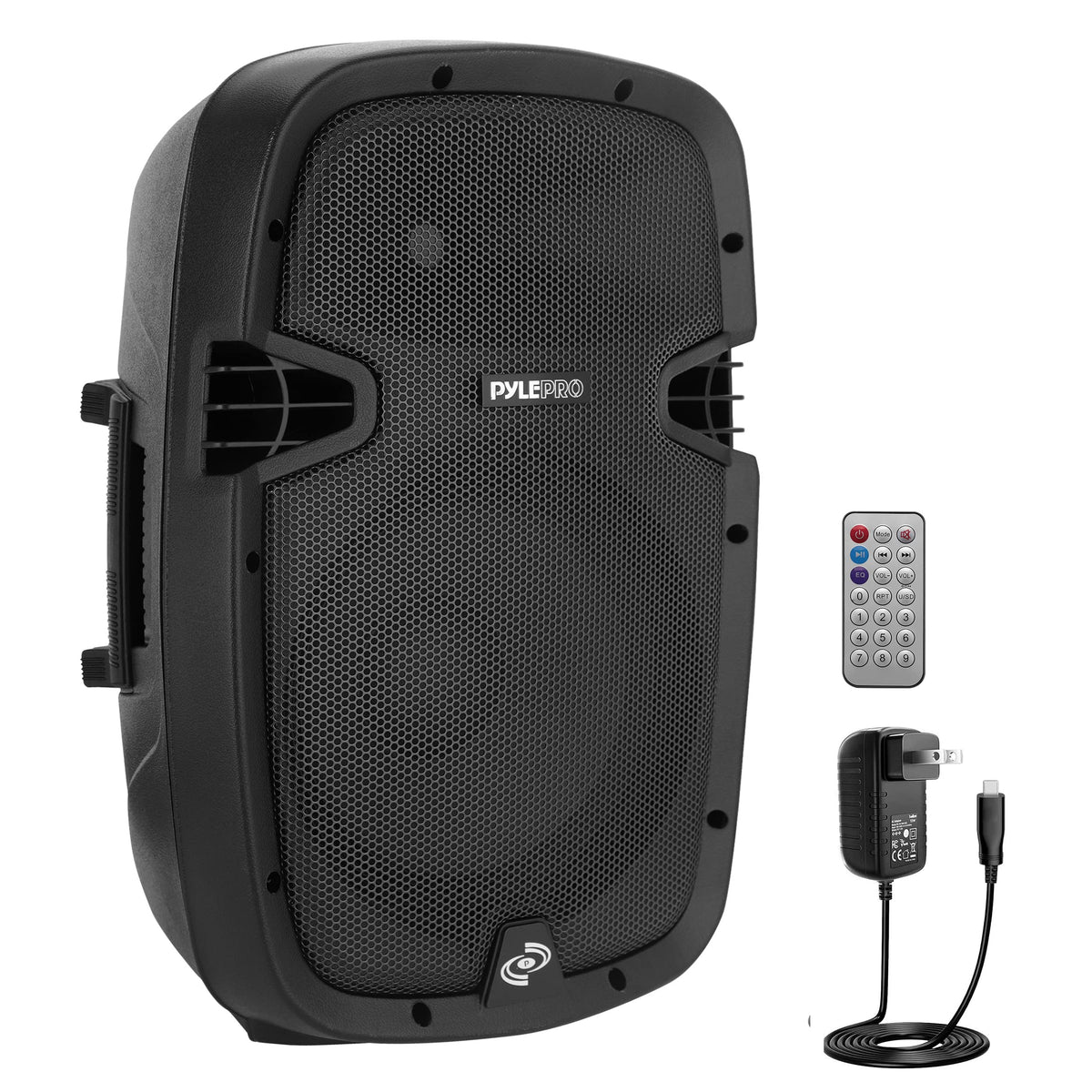 1000W Bluetooth PA System Speakers with 10 Inch Subwoofer and USB, Black O7060