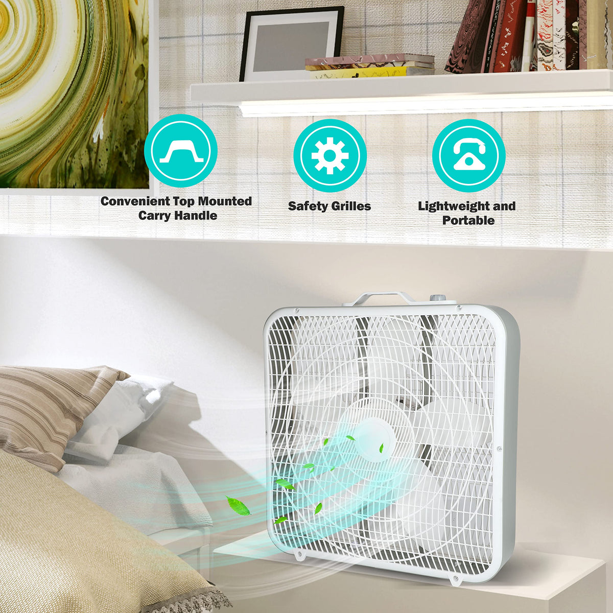 20'' 3-Speed Box Fan with Carry Handle K4400